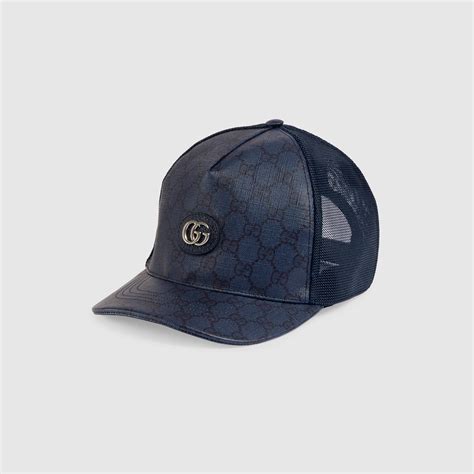 gucci bleu casquette|Casquette en toile GG Supreme en bleu et bleu foncé .